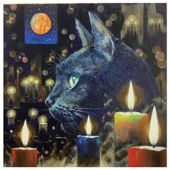 蝋燭と黒猫　Candles and black cat